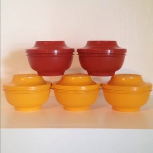 5 Vintage Tupperware Rice Bowls